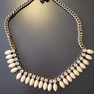 White Stone J Crew Statement Necklace
